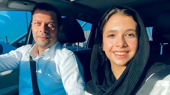 عکسی از نفس بازغی در کنار شهاب حسینی