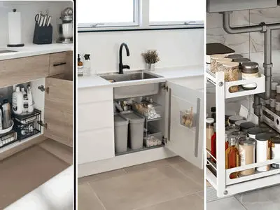 چیدمان کابینت زیر سینک؛ راهکاری ساده برای آشپزخانه‌ ای مرتب