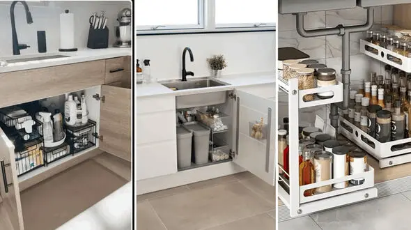 چیدمان کابینت زیر سینک؛ راهکاری ساده برای آشپزخانه‌ ای مرتب