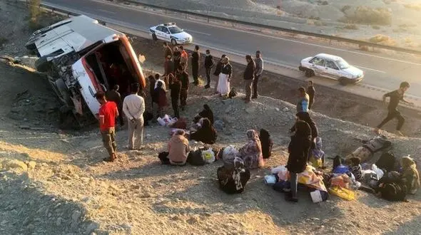 اسامی مصدومان حادثه واژگونی اتوبوس یزد به بندرعباس اعلام شد