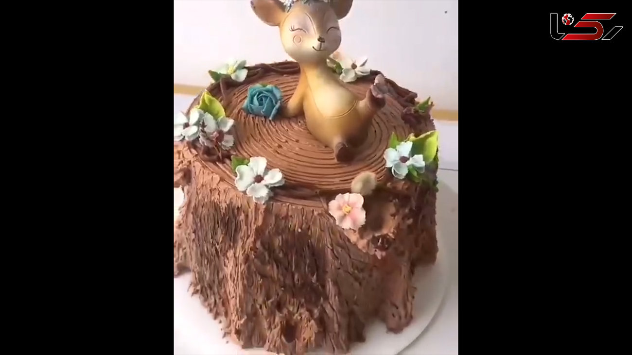 کیک مدل تنه درخت + فیلم