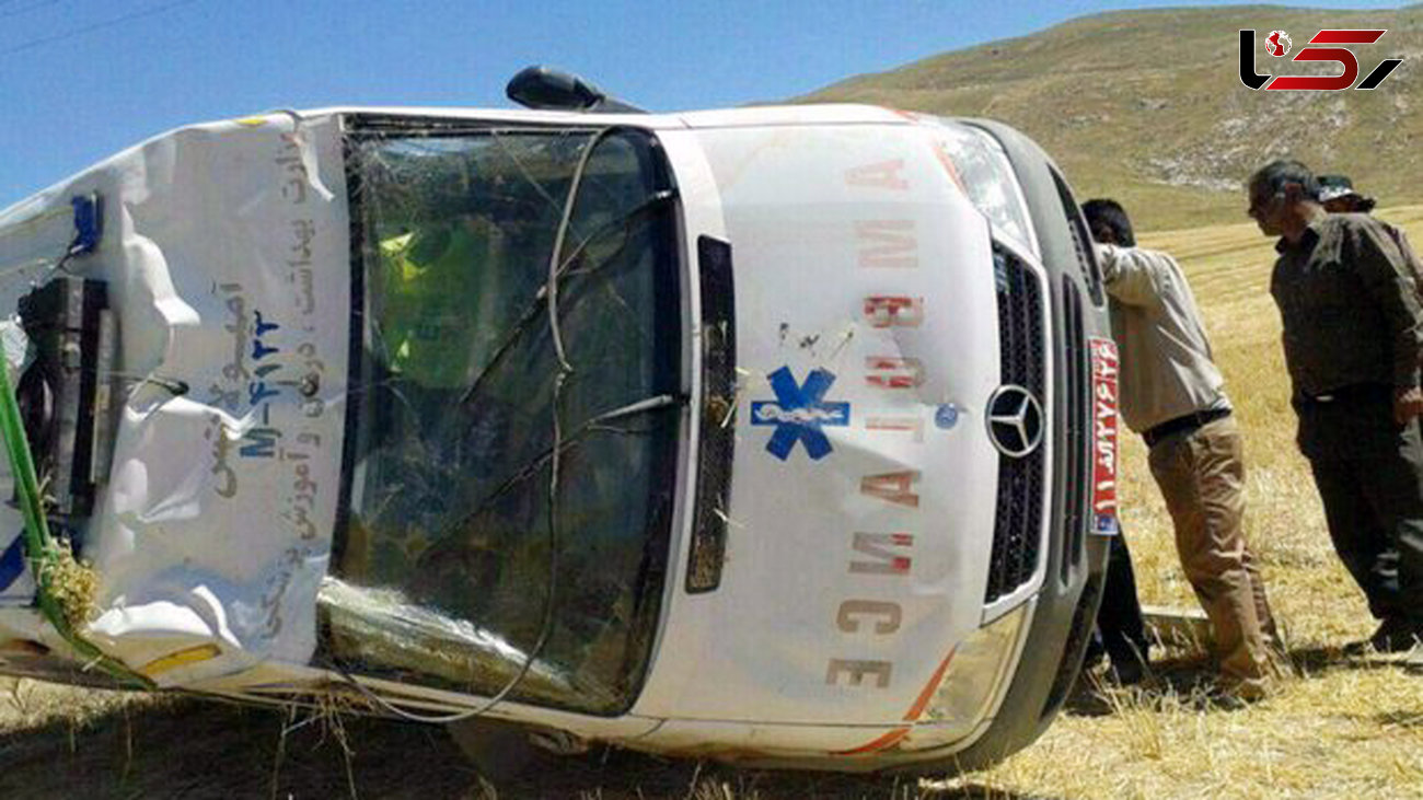 واژگونی مرگبار آمبولانس تویوتا در جاده صفاشهر +عکس عجیب