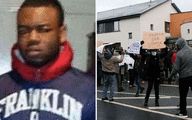 Protesters gathered in front of the police station after police shot a black man