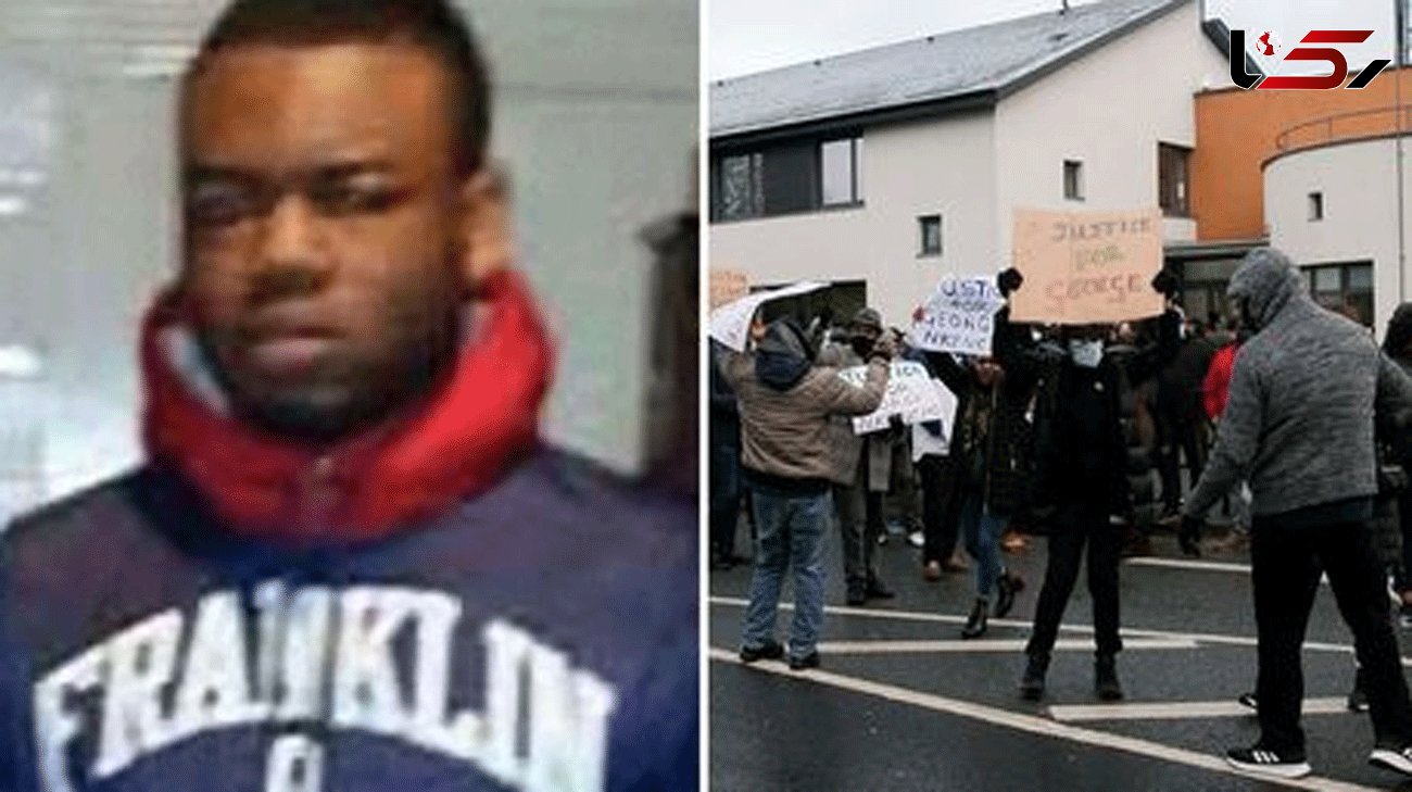 Protesters gathered in front of the police station after police shot a black man