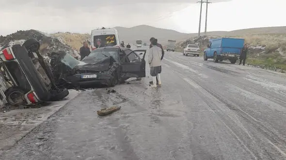 تصادف مرگبار در جاده مشکین شهر به دلیل بارش تگرگ