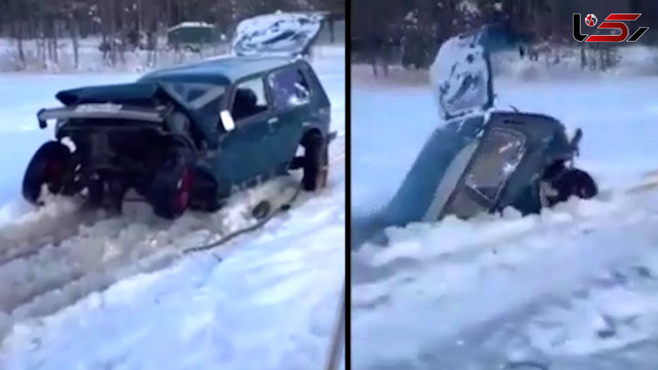 فیلم  خنده دار از امدادرسانی به خودرو گرفتار در دل برف / باورنکردنی