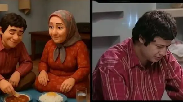 انیمیشن ماندگارترین سکانس سریال خانه به دوش؛ چرا قیمه‌هارو میریزی رو ماستا 