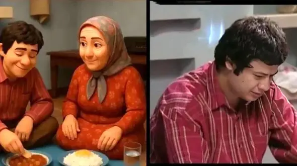 انیمیشن ماندگارترین سکانس سریال خانه به دوش؛ چرا قیمه‌هارو میریزی رو ماستا 