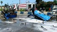 عجیب ترین عکس از نصف شدن نیسان آبی / 2 نفر در رودسر کشته شدند