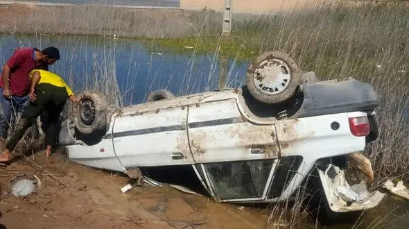 تصادف خونین 405 و پراید در جاده ابوشانک آبادان +تصاویر