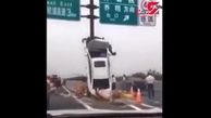 تصادف عجیب راننده زن چینی همه را شوکه کرد + فیلم 