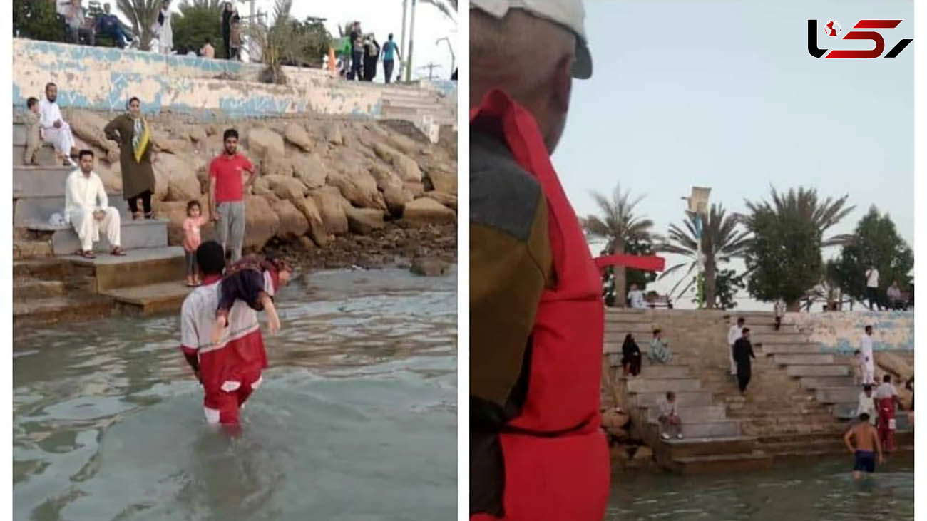 نجات دختر 12 ساله از غرق شدن در چابهار + عکس