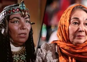 عکس/ سفر در زمان/ بهرام بیضایی در حال گفتگو با «پروانه معصومی» نقش بانوتی در یوسف