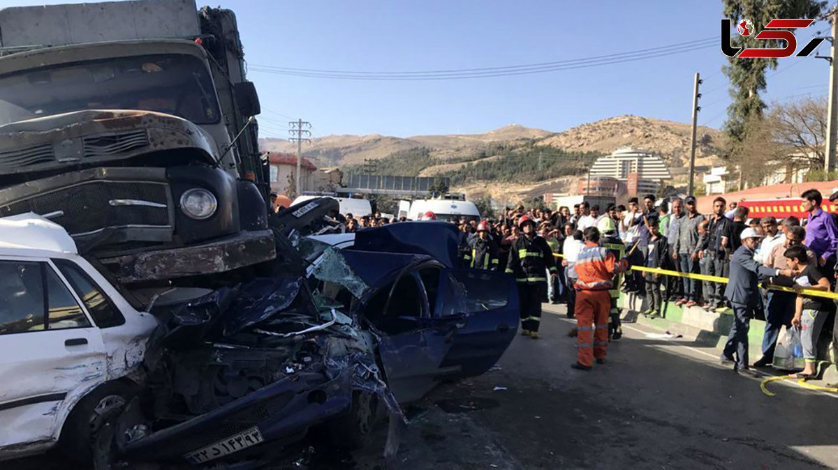 طوفان مرگبار 10 خودرو را در هم کوبید / 3 کشته در جاده قم