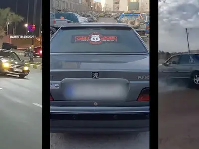 حرکات نمایشی 360 درجه ای پرخطر پژو پارس در کرمان / خودرو توقیف و راننده به مرجع قضایی معرفی شد