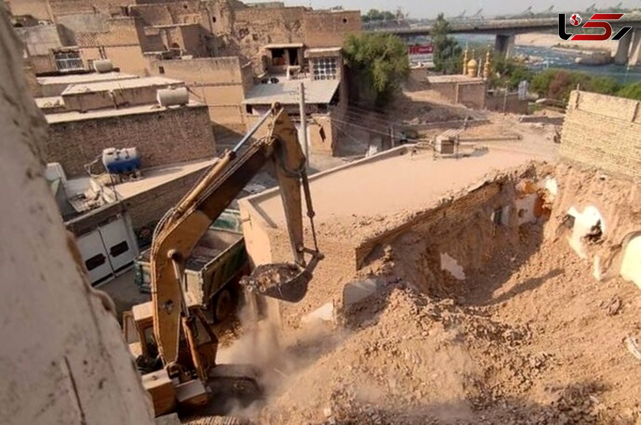 تخریب خانه تاریخی آذرباد در دزفول / در خطر بودن خانه صنیعی + عکس