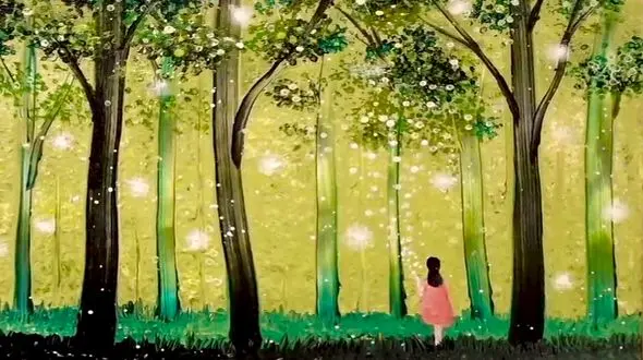 نقاشی اکریلیک روی بوم + فیلم