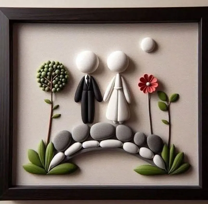 تابلو با سنگ و چوب<p> </p>