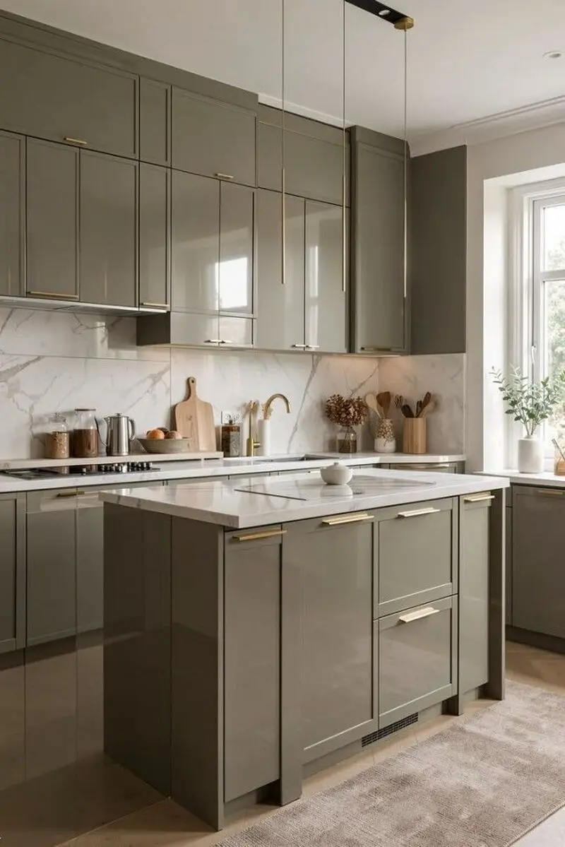 کابینت سبز ماچا عکس