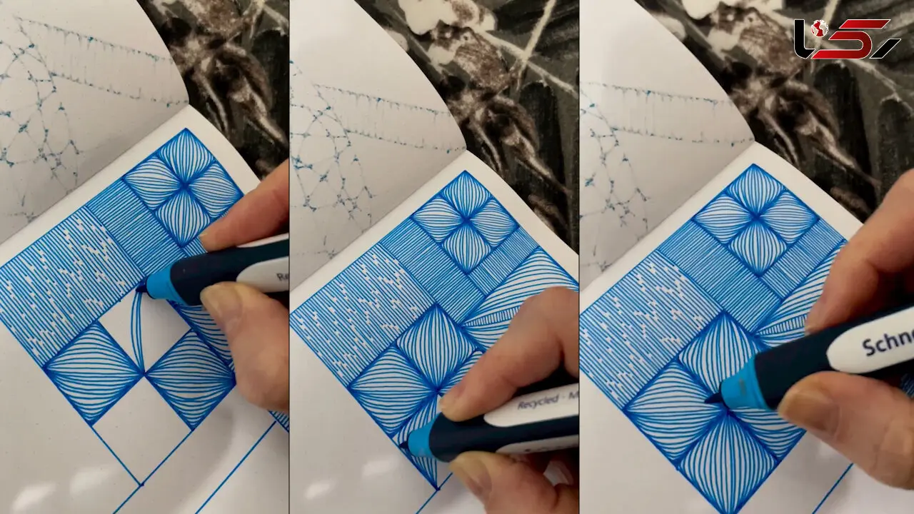 طراحی بی نظیر با ماژیک آبی + فیلم