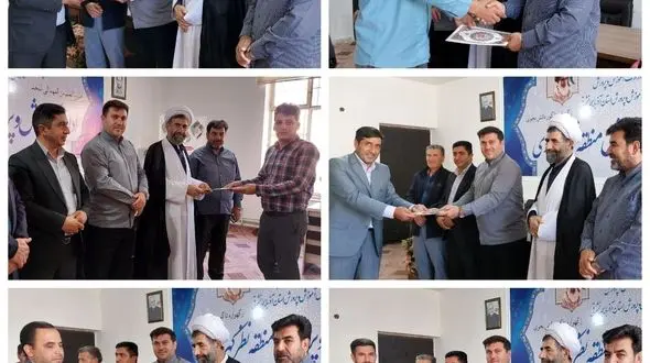 تجلیل بصیری بخشدار منطقه نظرکهریزی از رضایی رئیس آموزش و پرورش نظرکهریزی