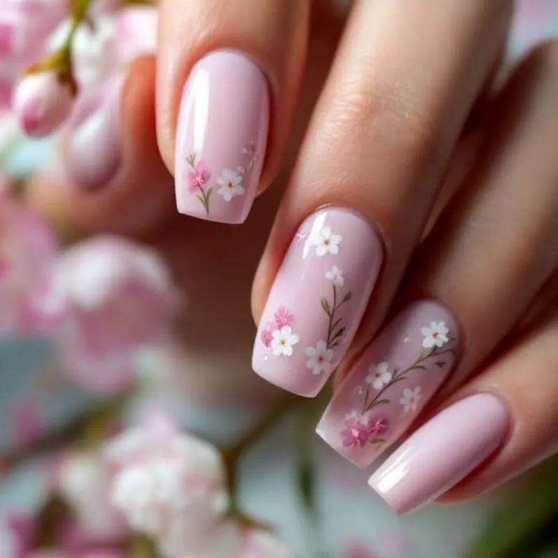 دیزاین ناخن بهاری گلدار خاص