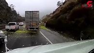 فیلم تصادف وحشتناک کامیون حامل میوه در جاده