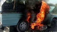 راننده زنده زنده در آتش سوخت+عکس