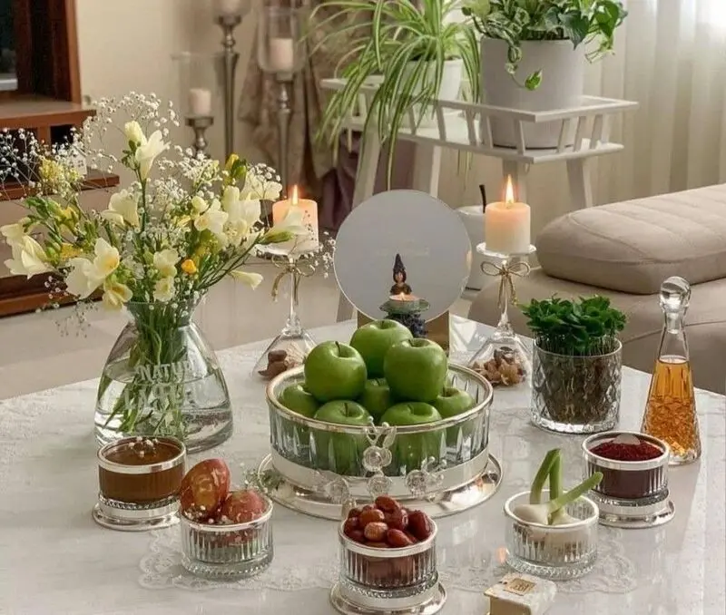 سفره هفت سین مدرن برای نوروز ۱۴۰۵ | شیک ترین مدل سفره هفت سین مدرن برای نوروز ۱۴۰۵ با بهترین ایده ها مخصوص نو عروس های باسلیقه!