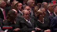 بازتاب آبنبات دادن جرج بوش به میشل اوباما + فیلم