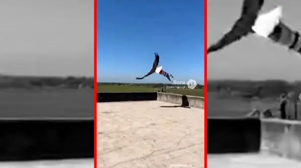 فیلم پرواز پسر بچه با عقاب ساخته‌شده با هوش مصنوعی