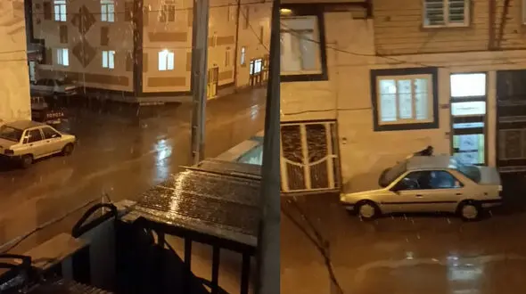 ببینید / بارش برف در دهگلان، کرمانشاه + فیلم 