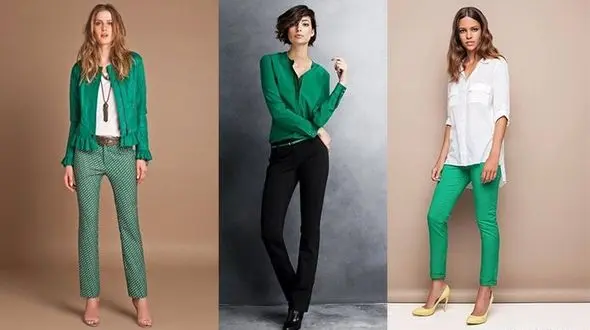 تیپ‌های جذاب زنانه با ست سبز رنگ+تصاویر