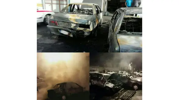 جزغاله شدن 2 خودرو در کنار خیابان + عکس باورنکردنی