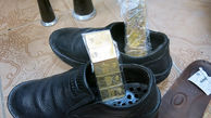 کشف 7 شمش طلا جاساز شده در کفش مسافر خارجی در تایباد + عکس جاسازی ماهرانه طلا