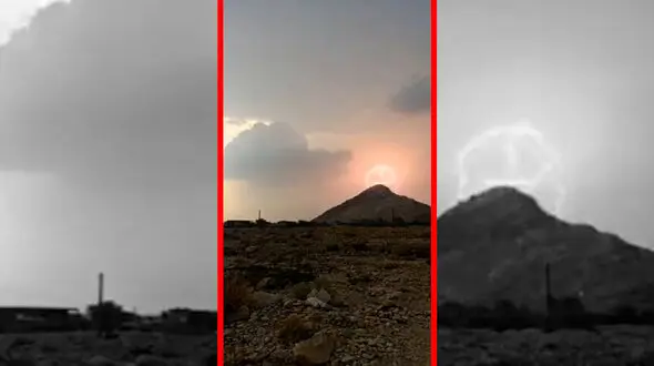 فیلم رعدوبرق عجیب در آسمان غرب هرمزگان