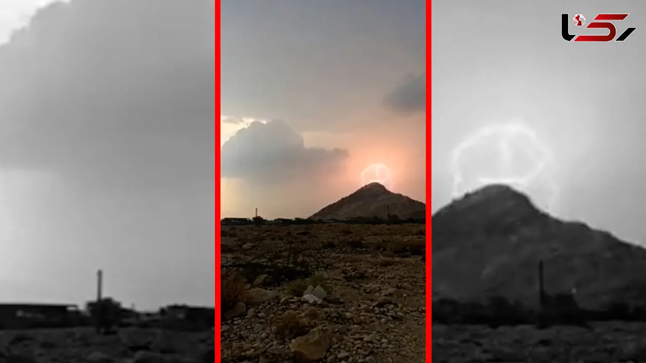 فیلم رعدوبرق عجیب در آسمان غرب هرمزگان