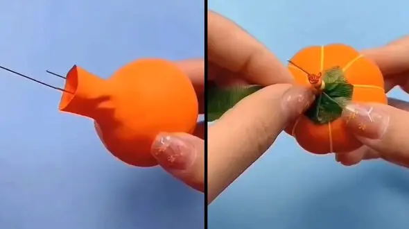 ساخت کدو حلوایی با بادکنک + فیلم 