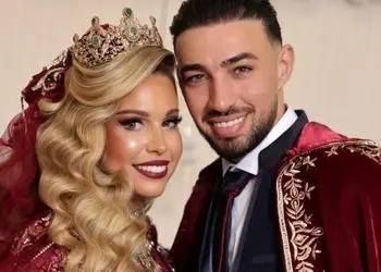 عکس ها / عروسی مجلل بازیکن تیم استقلال در مادرید / عروس خانم با دو لباس یکی سفید و دیگری قرمز باتاج عروس های متفاوت 