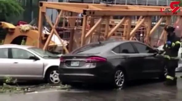 8 کشته در حادثه سقوط جرثقیل روی اتومبیل ها در سیاتل + فیلم