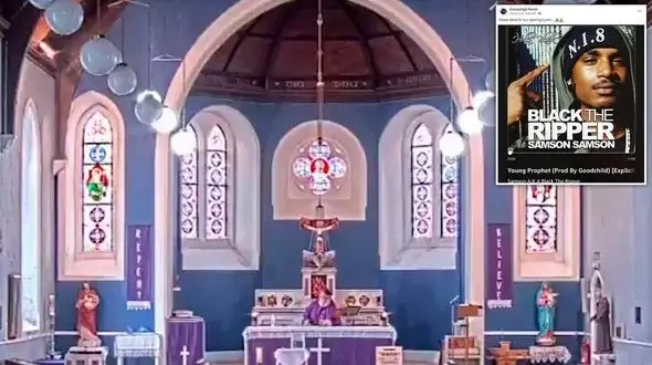 سوتی باورنکردنی کشیش هنگام پخش دعا در کلیسا + فیلم و عکس