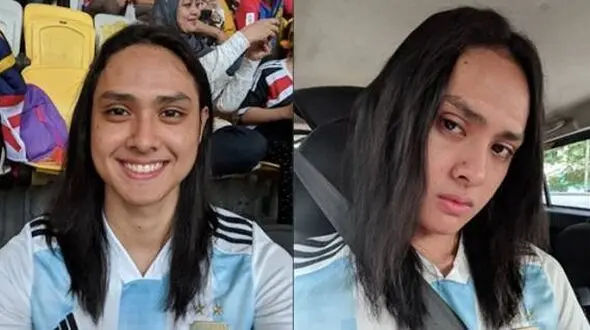چهره زنانه مرد جوان خارجی در استادیوم دردسر ساز شد+عکس