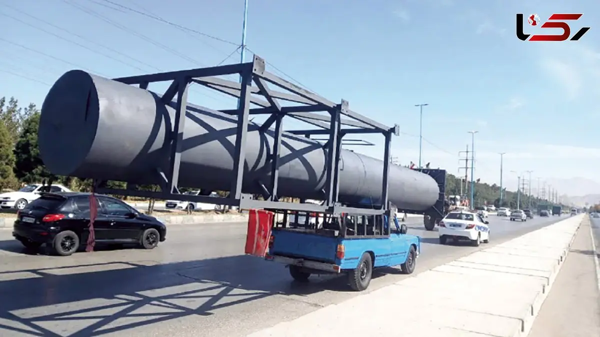 حرکت خطرناک در بزرگراه شمالی / نیسان حامل بار غیراستاندارد توقیف شد