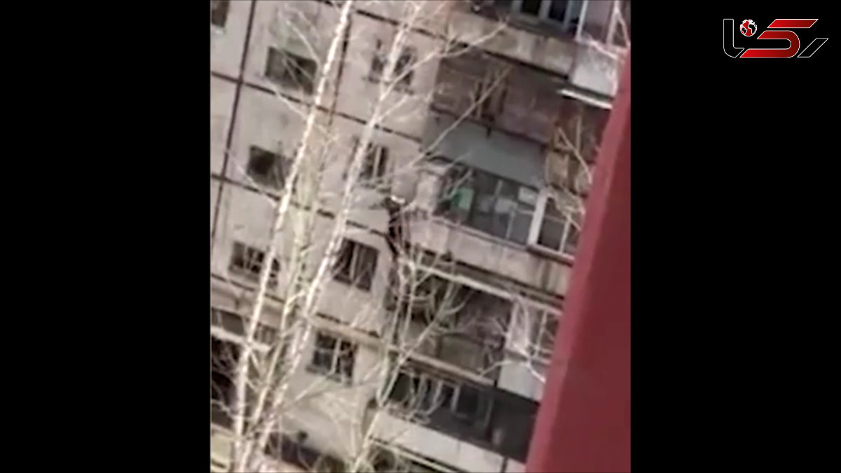 فیلم وحشتناک سقوط مرد ماجراجو از فراز یک برج + فیلم