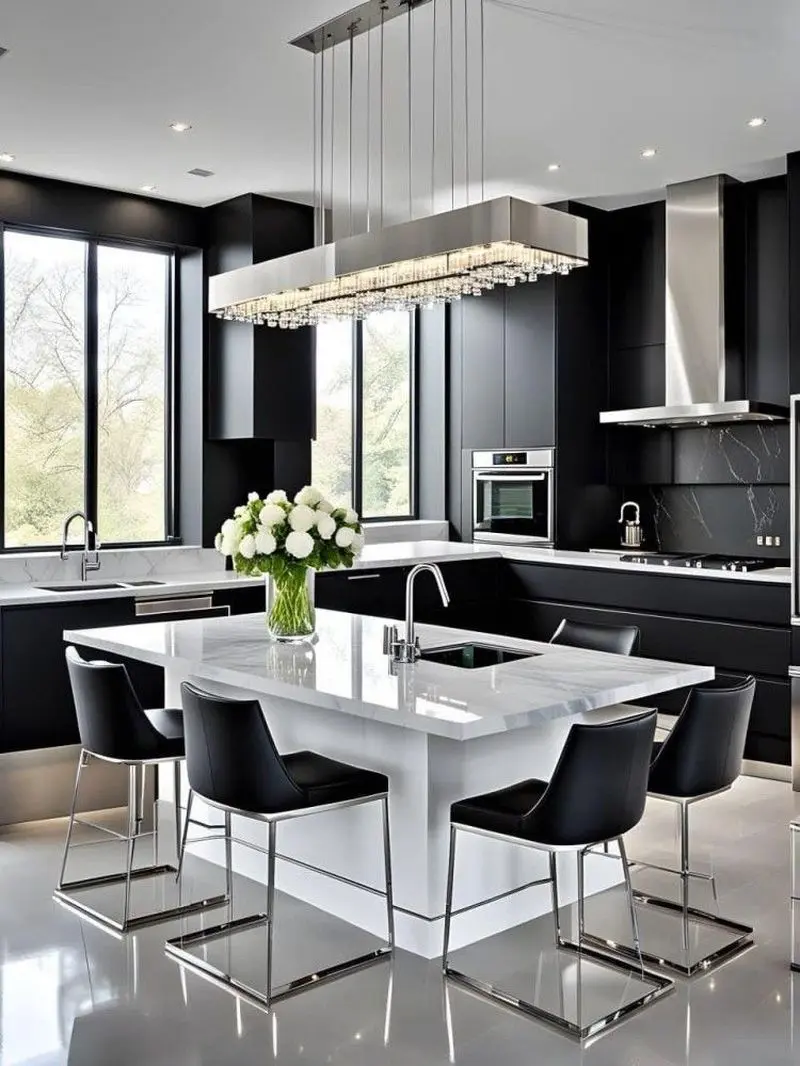 کابینت سفید مشکی | جدیدترین و شیک ترین مدل کابینت سفید مشکی ۲۰۲۶ از کلاسیک تا مدرن که عروس های باسلیقه طرفدارشن!