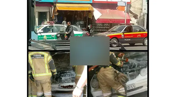 آتش سوزی بنز لاکچری باعث سوختن دردناک کودک 7 ساله در محله فلاح شد+ عکس
