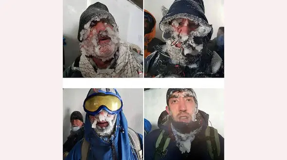 اولین عکس از چهره یخ زده کوهنوردان گمشده در دارآباد تهران + فیلم