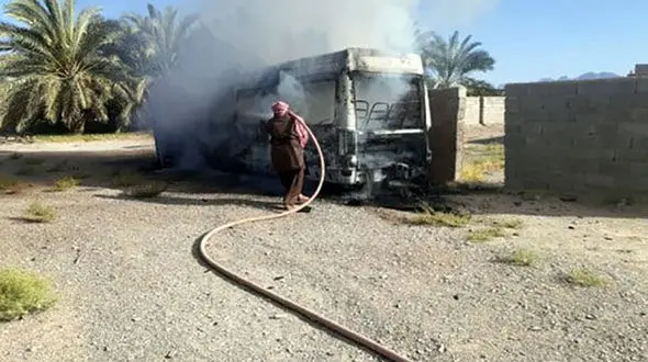 آتش به جان اتوبوس مسافربری مشهد به یزد+ آخرین وضعیت مسافران