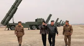 رزمایش موشکی کره شمالی با حضور کیم جونگ اون