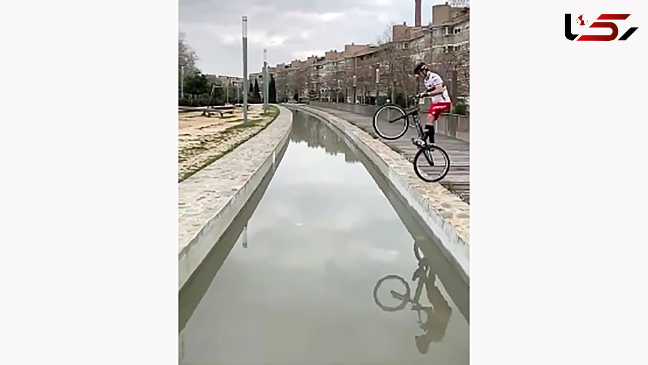 سقوط دوچرخه سوار به کانال آب قزوین